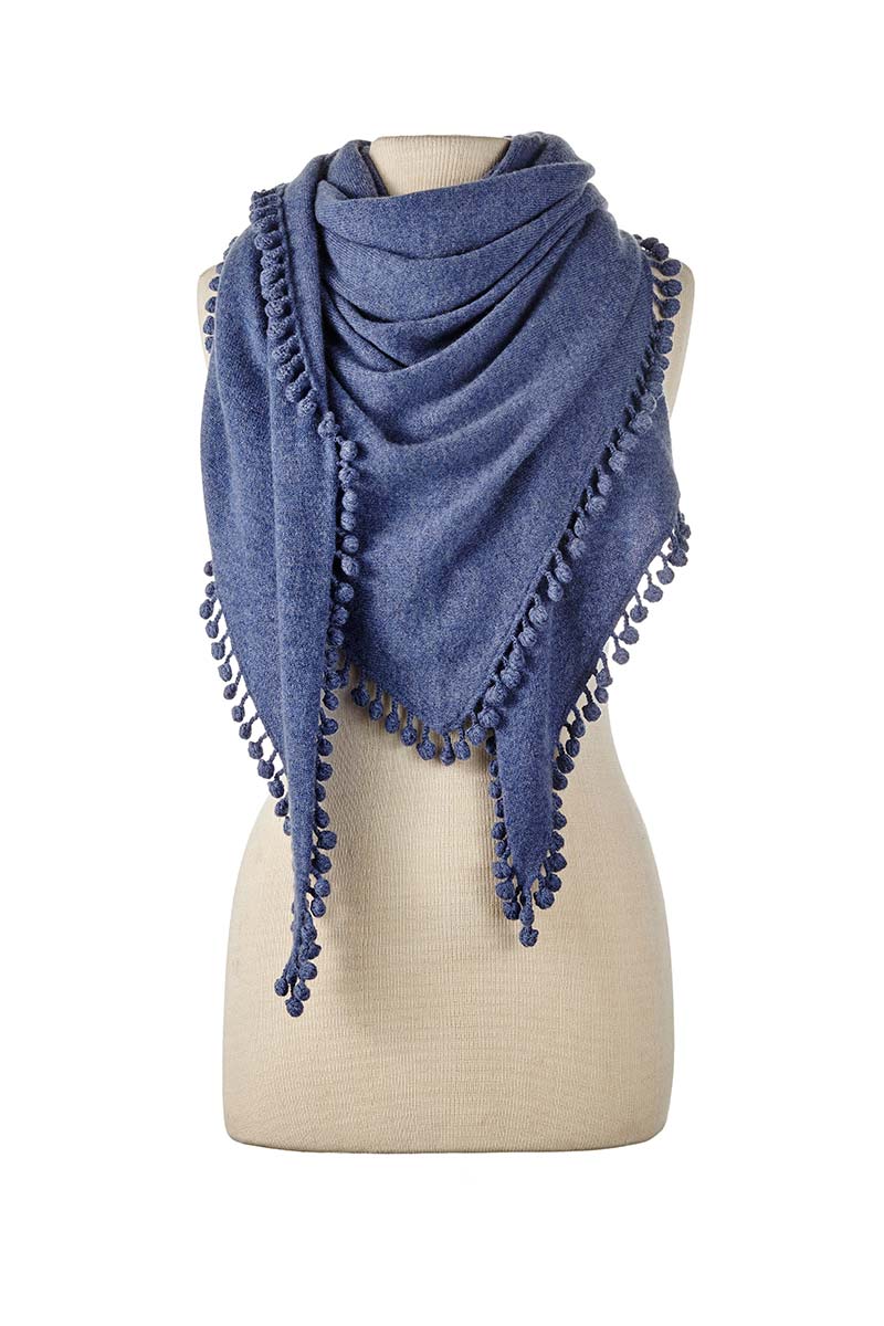Alpine Cashmere Pom Pom Scarf