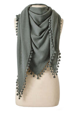 Alpine Cashmere Pom Pom Scarf