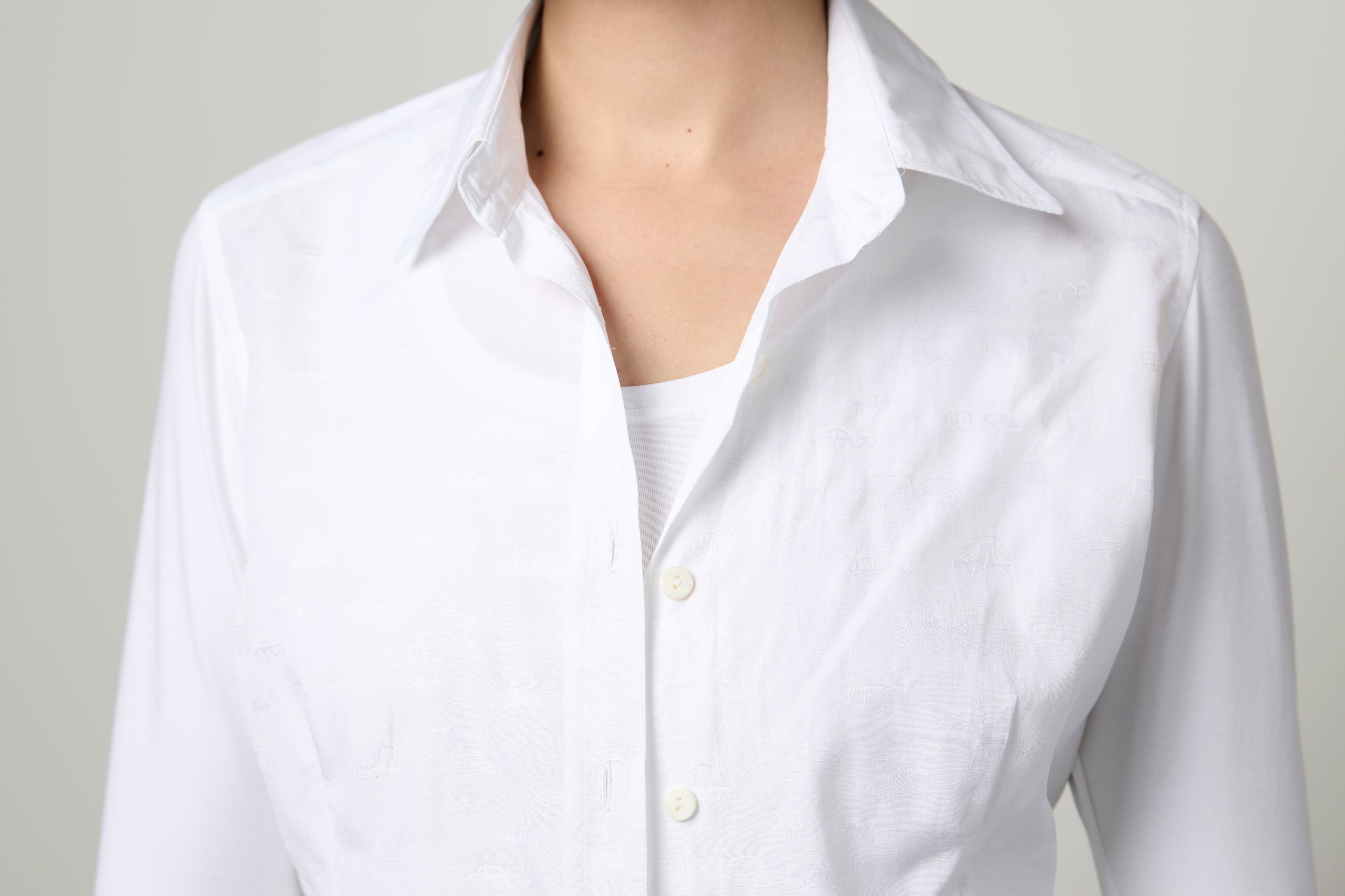 Edith Slim Shirt in Whites