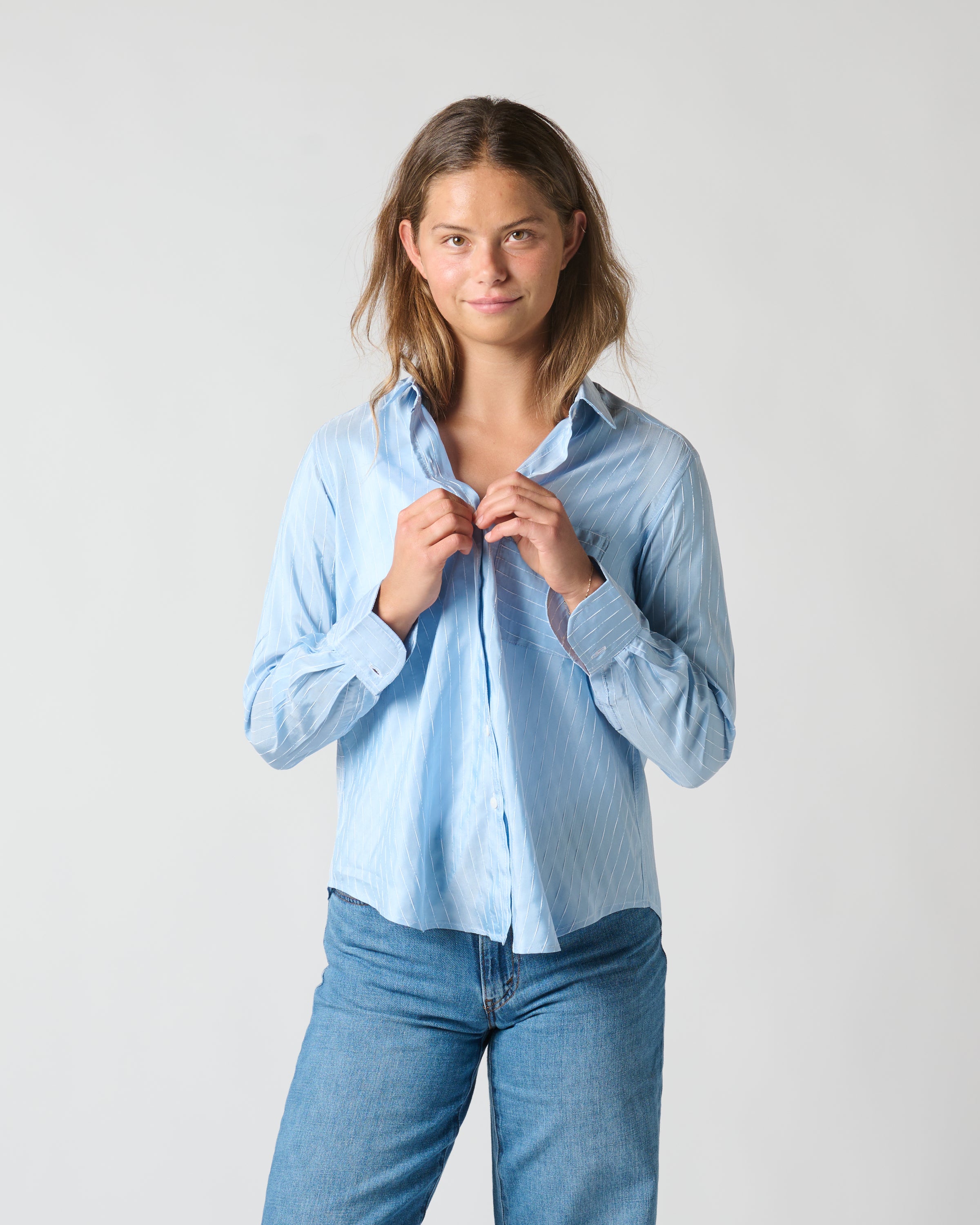 Luna cotton/silk stripe