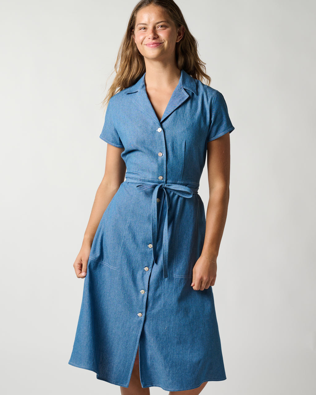 Claire Shirt Dress in Denim and Prints