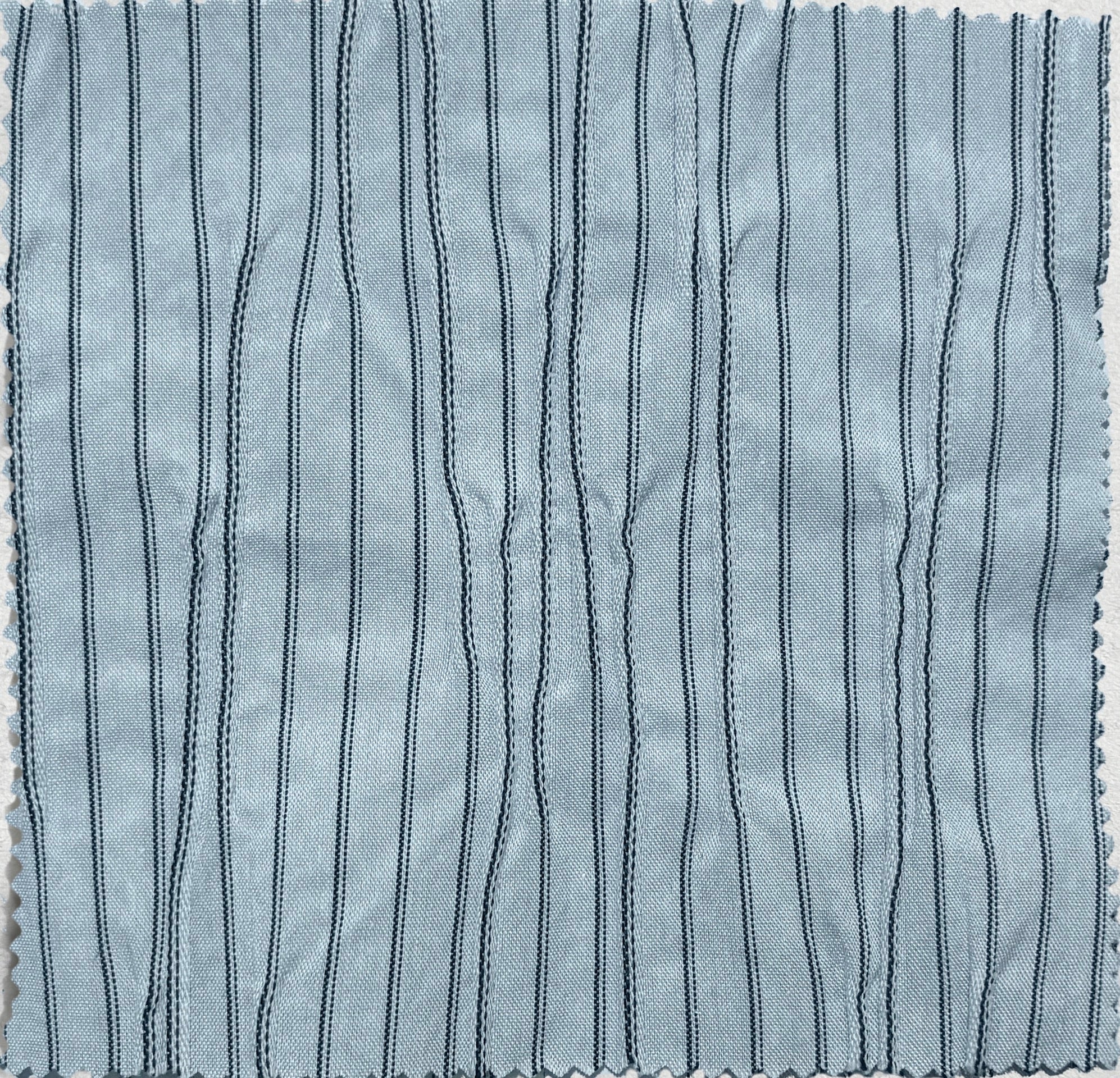 black stripes sky blue pleats Fabric Swatch