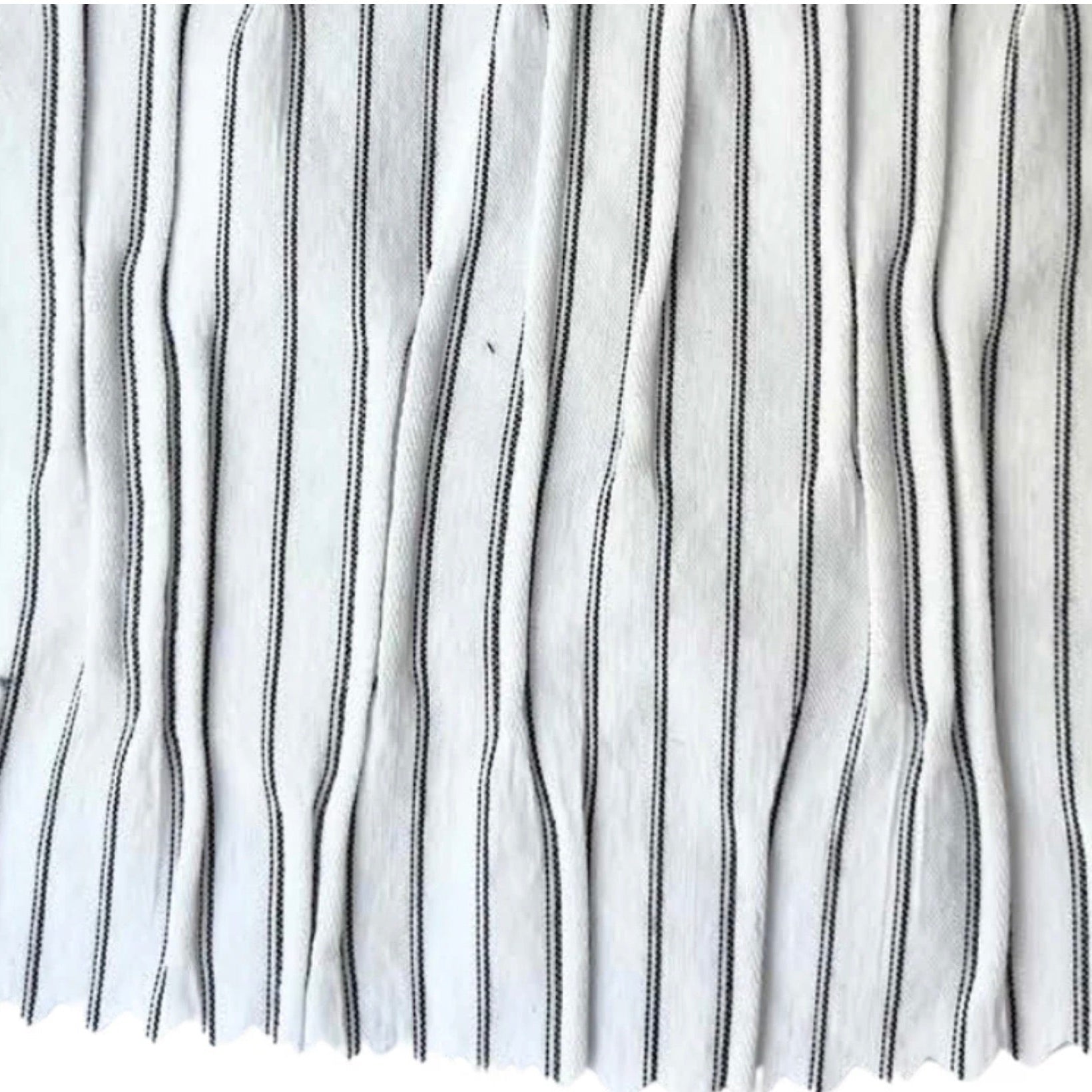 BLACK STRIPES WHITE PLEATS Fabric Swatch