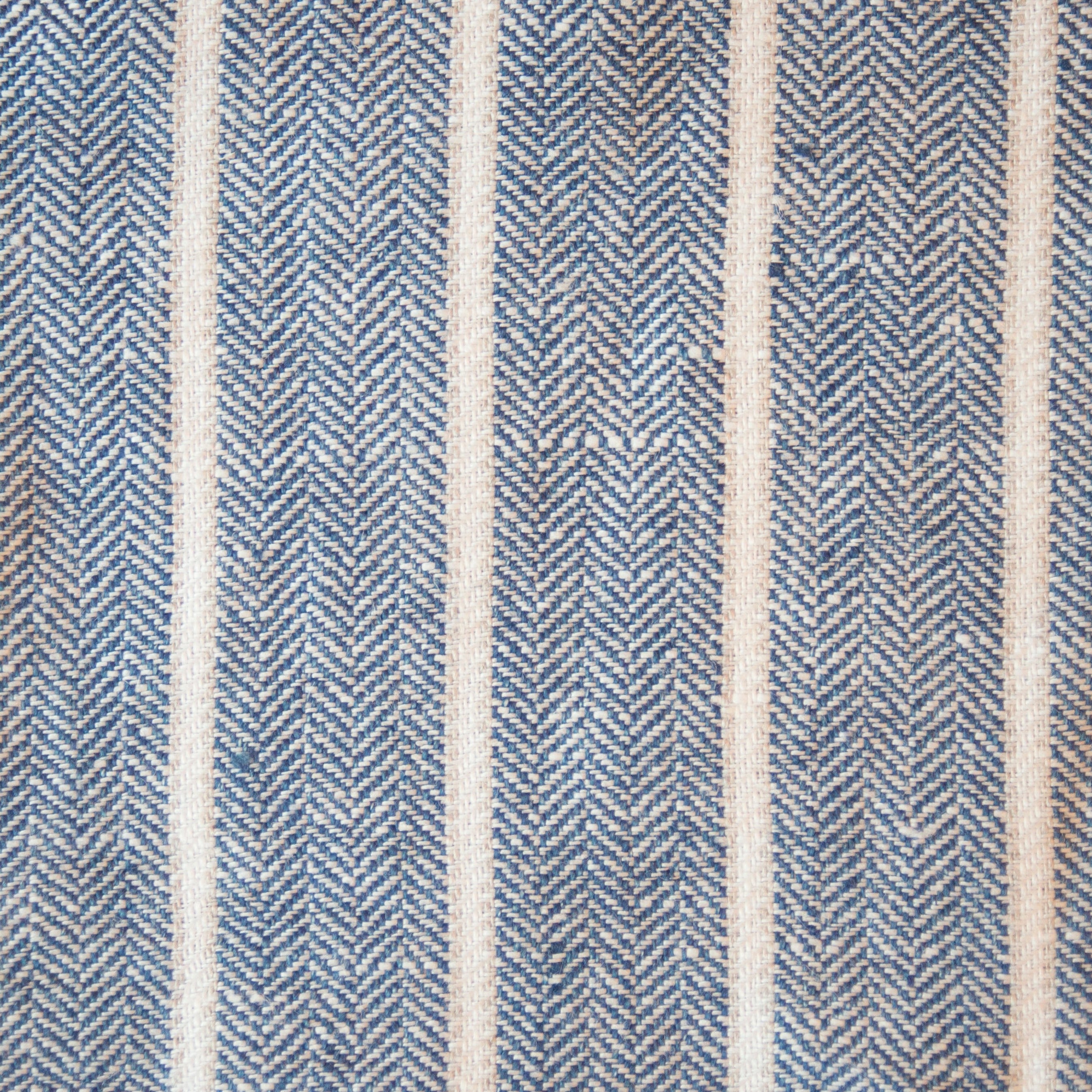 Blue Stripe Linen Fabric Swatch
