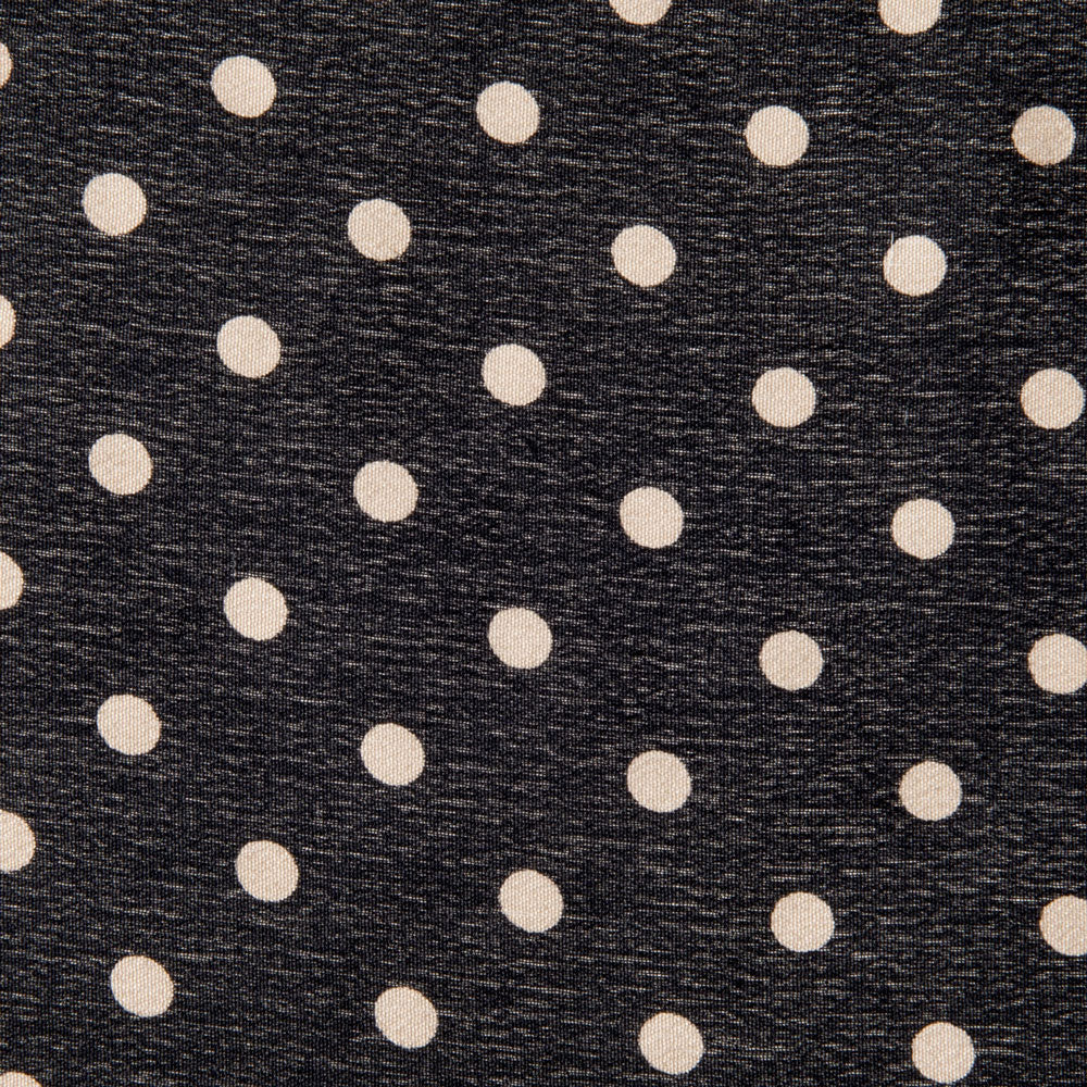Ivory dot on black silk Fabric Swatch