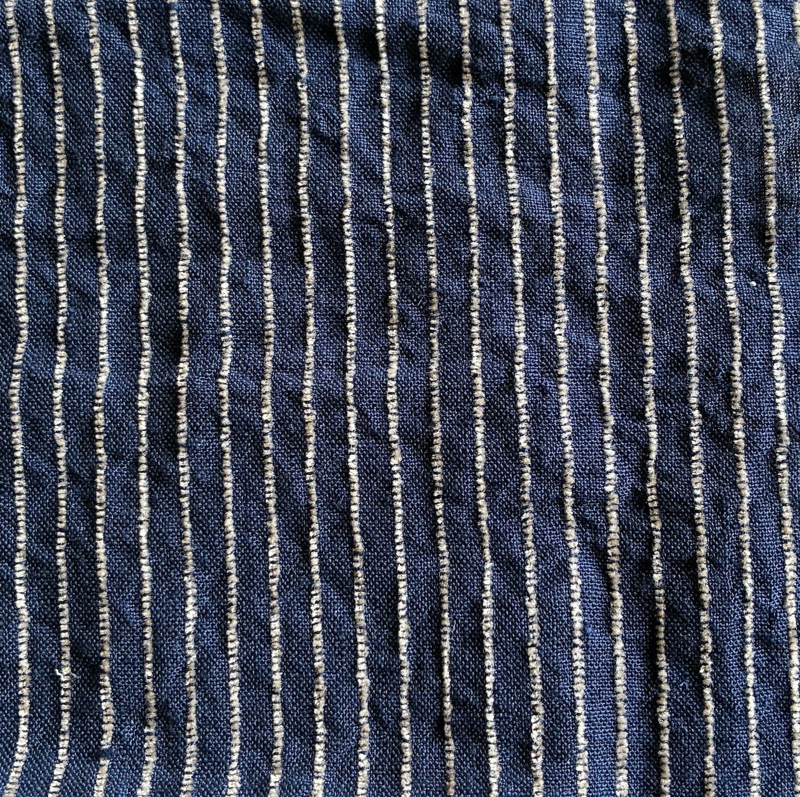 rayon navy stripe Fabric Swatch