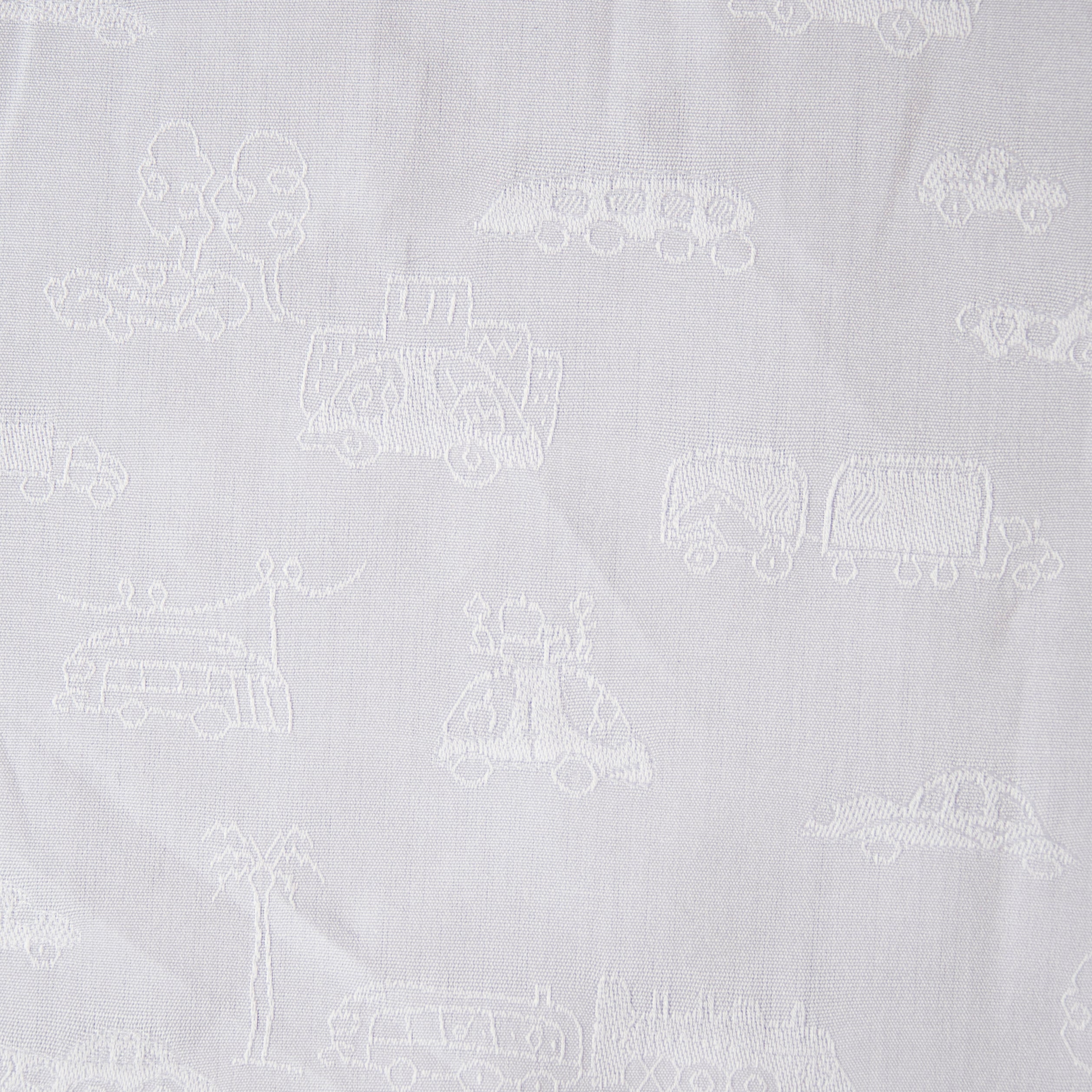white cotton road trip jacquard Fabric Swatch