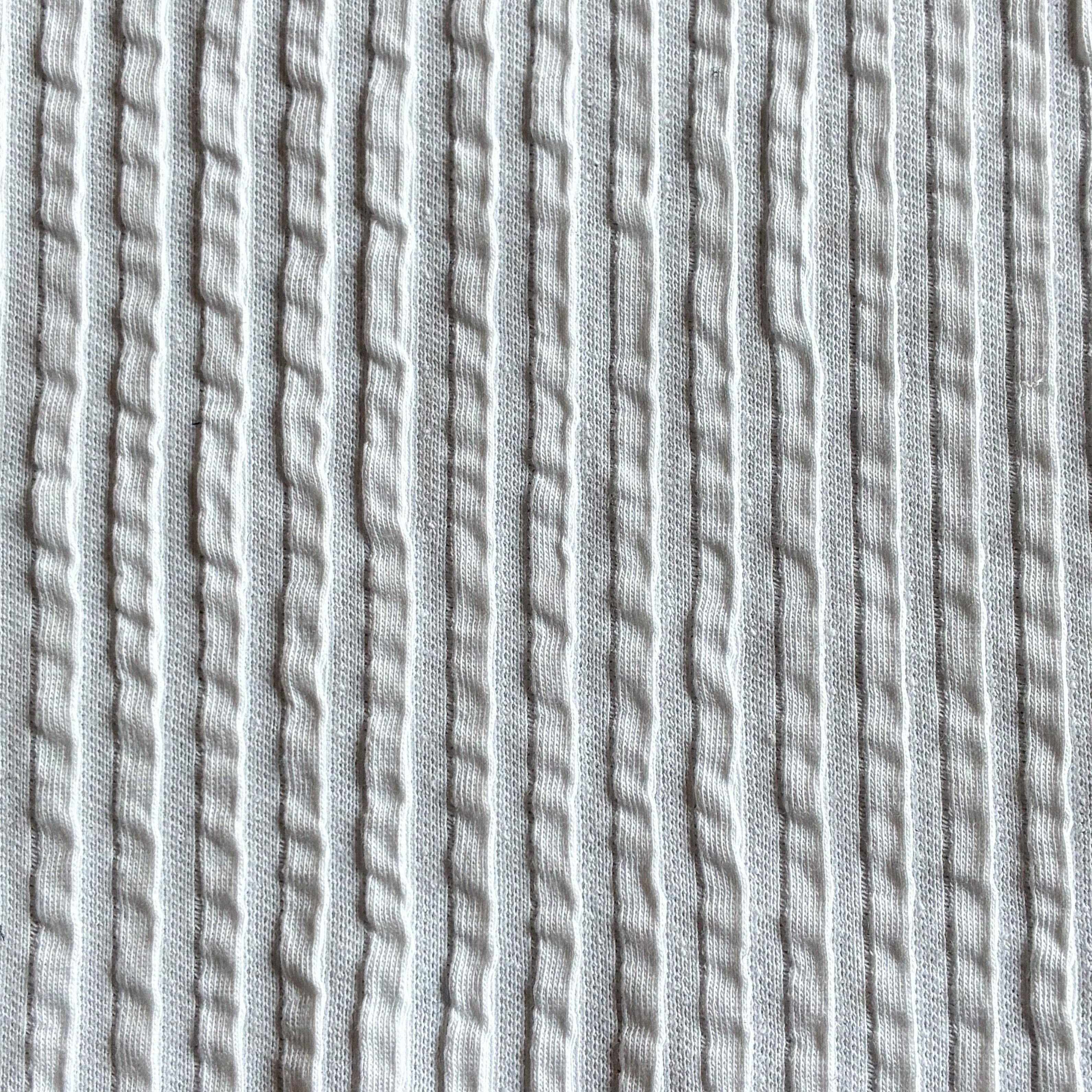 white double knit pleats Fabric Swatch