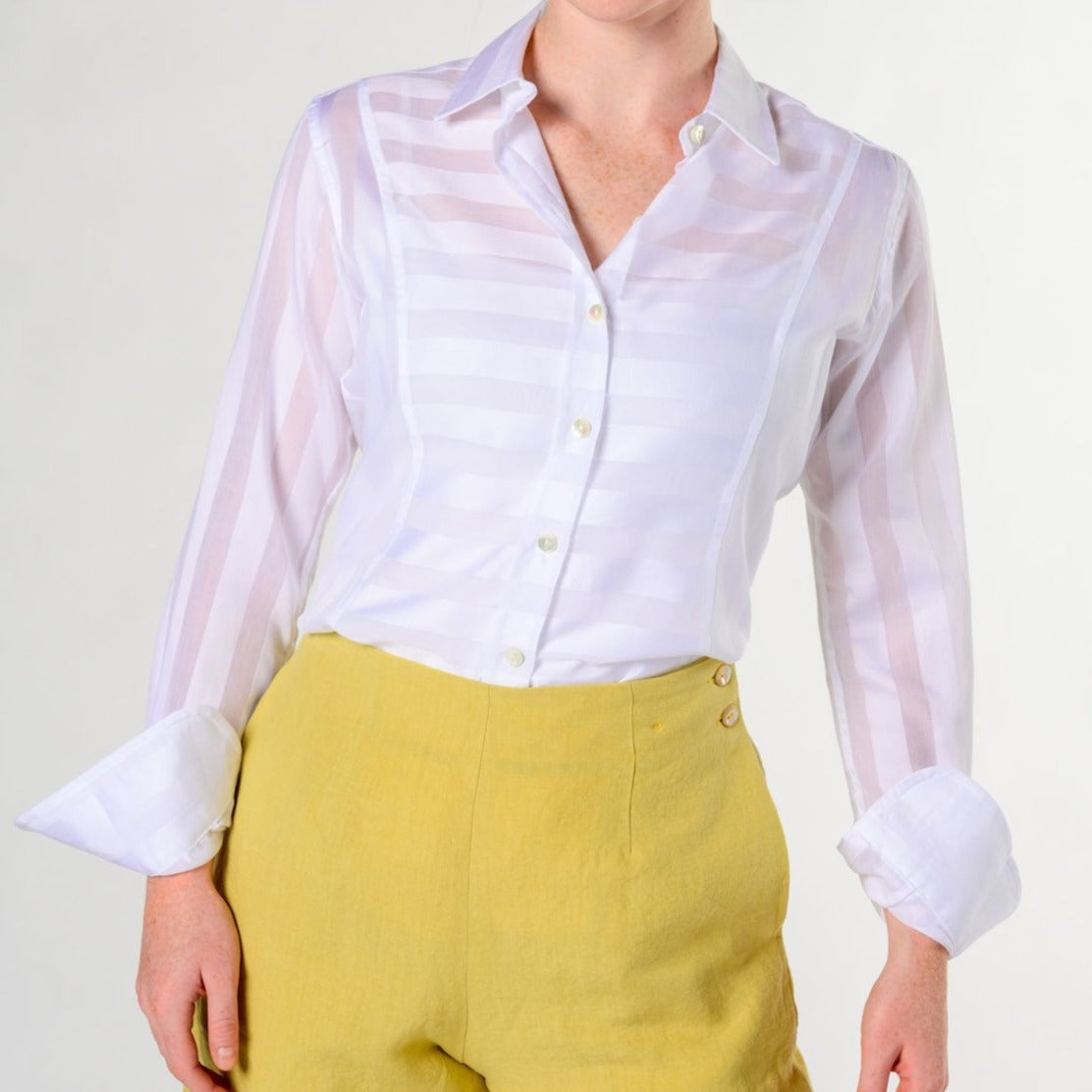 Hattie Shirt in White Cottons