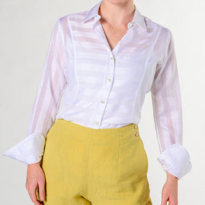 Hattie Shirt in White Cottons